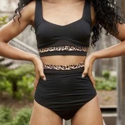 Lunalae Dahlia Eco Bottoms - Black/Leopard All Pole Wear