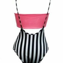 Hamade Activewear High Waisted Sling Bottoms - Black And White Striped
