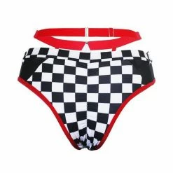 All Pole Wear Hamade Activewear Strappy High Waisted Bottoms - Checkered Print
