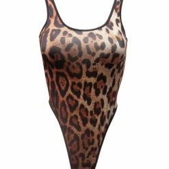 All Pole Wear Hamade Activewear Classic High-cut Bodysuit - Leopard