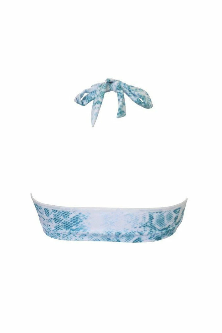 Hamade Activewear Halter Neck Top - Aqua Snake