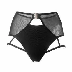 Hamade Activewear High Waisted Mesh Garter Bottoms - Black