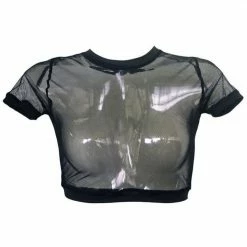 Hamade Activewear Mesh Crop Tee - Black