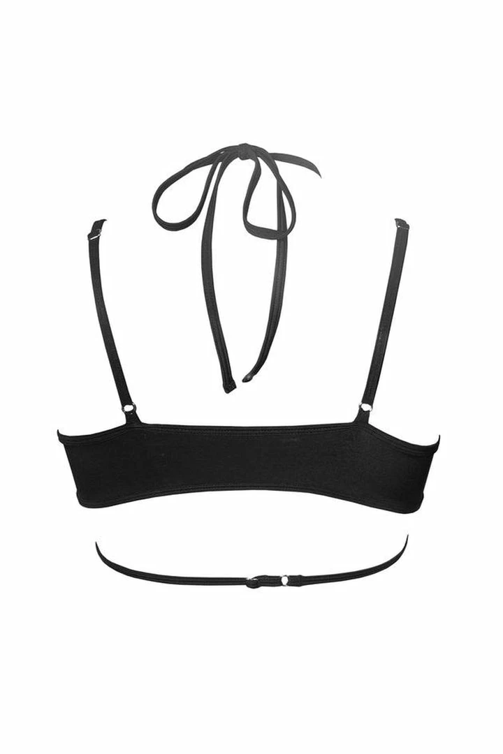 Hamade Activewear Strappy Halter Neck Top - Black