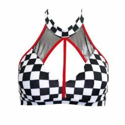Hamade Activewear Halter Neck Top - Checkered Print All Pole Wear