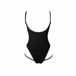 All Pole Wear Hamade Activewear Hollow Front Bodysuit - Black