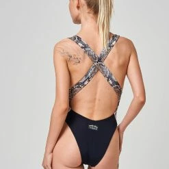 All Pole Wear Shark Polewear Benita Bodysuit - Snake/Black