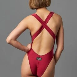 Shark Polewear Benita Bodysuit - Wine All Pole Wear