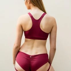 Lunalae Lure You Low-Rise Garter Shorts - Wine All Pole Wear