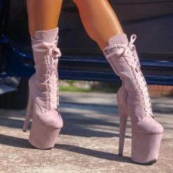 Shoes Hella Heels High BabyDoll 8inch Boots - Lilac Mink