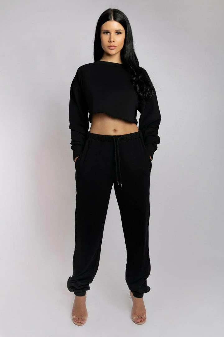 Creatures Of XIX Oversized Cropped Jumper - Black Plus Size Pole Wear