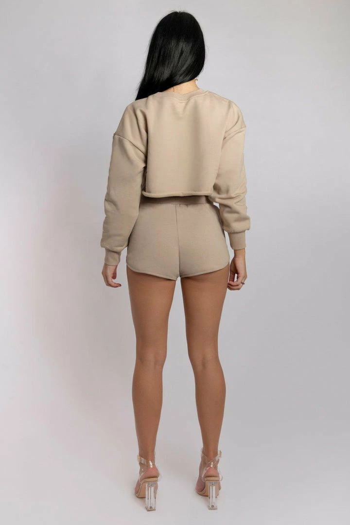Creatures Of XIX Oversized Cropped Jumper - Fawn