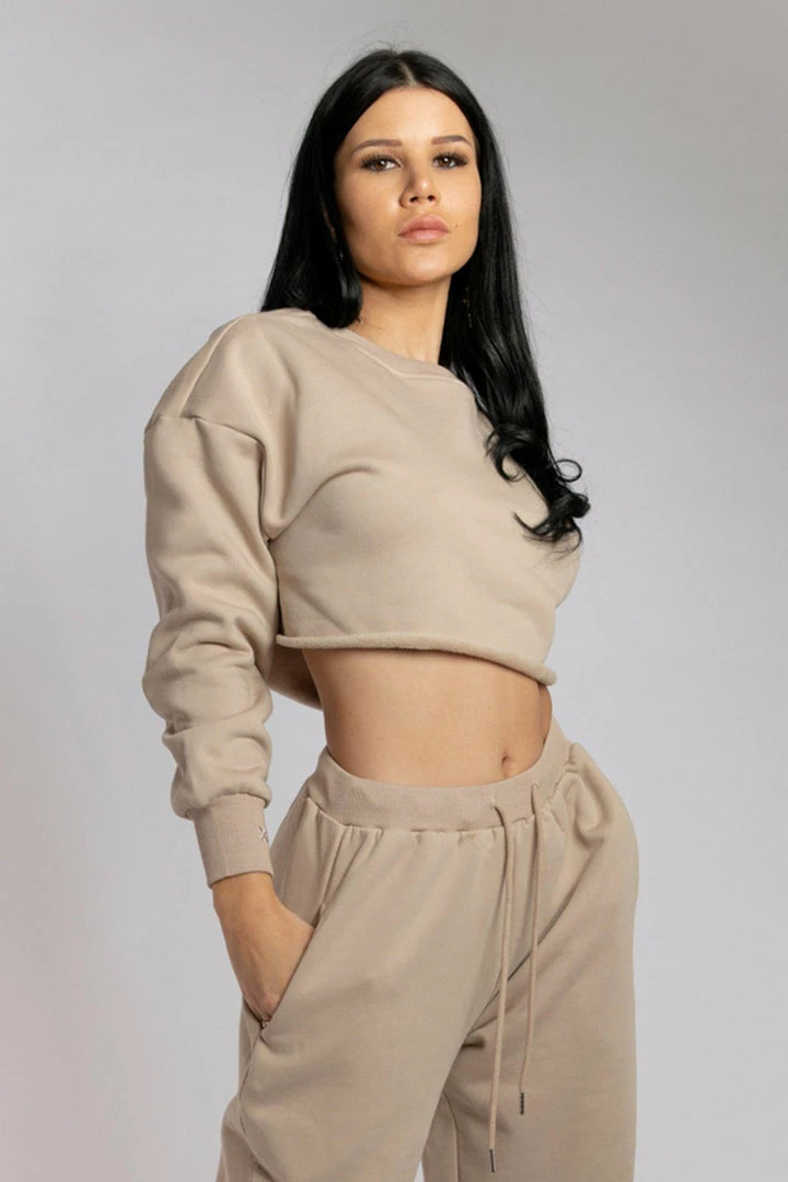 Creatures Of XIX Oversized Cropped Jumper - Fawn