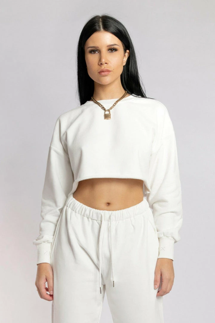 Creatures Of XIX Oversized Cropped Jumper - Ecru