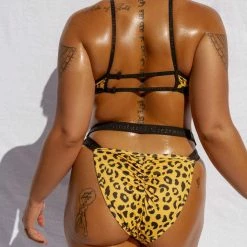 Creatures Of XIX Buckle Up Bottoms - Yellow Leopard All Pole Wear