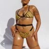 Creatures Of XIX Buckle Up Bottoms - Yellow Leopard All Pole Wear