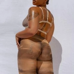 All Pole Wear Creatures Of XIX Heavenly Mesh Biker Shorts - Desert Skies