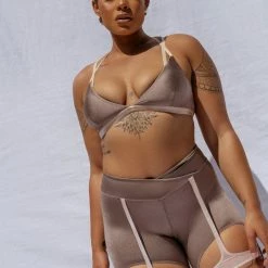 Creatures Of XIX Confession Garter Leggings - Bronzed