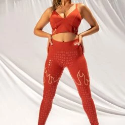 Creatures Of XIX Fya Gecko Grip Leggings - Red All Pole Wear