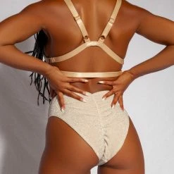 Creatures Of XIX Cora High Waisted Garter Bottoms - Champagne All Pole Wear