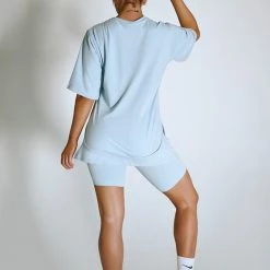Plus Size Pole Wear Creatures Of XIX LuxLounge Oversized T-Shirt - Baby Blue