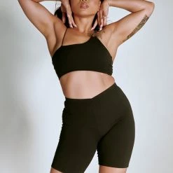 Creatures Of XIX LuxLounge One Shoulder Illusion Top - Black All Pole Wear