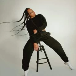 Plus Size Pole Wear Creatures Of XIX Oversized Jogger Bottoms - Black