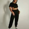 Plus Size Pole Wear Creatures Of XIX Oversized Jogger Bottoms - Black