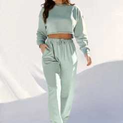 Creatures Of XIX Oversized Cropped Jumper - Sage