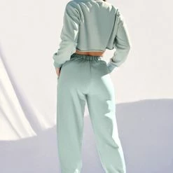 Creatures Of XIX Oversized Cropped Jumper - Sage