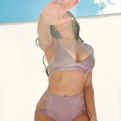 Creatures Of XIX Aphrodite High Waist Bottoms - Lilac Suede