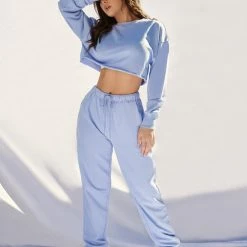 Creatures Of XIX Oversized Jogger Bottoms - Powder Blue Plus Size Pole Wear
