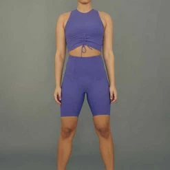 All Pole Wear Creatures Of XIX Move It Ribbed Corset Biker Shorts - Violet Dusk