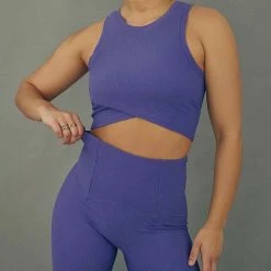 All Pole Wear Creatures Of XIX Move It Ribbed Corset Biker Shorts - Violet Dusk