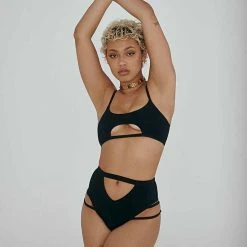 Creatures Of XIX The Hills Raree Top - Ribbed Black All Pole Wear