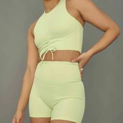 Creatures Of XIX Move It Ribbed Corset Crop - Appletini All Pole Wear