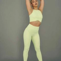 All Pole Wear Creatures Of XIX Move It Ribbed Corset Leggings - Appletini