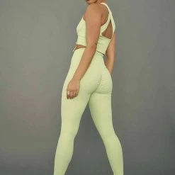 All Pole Wear Creatures Of XIX Move It Ribbed Corset Leggings - Appletini