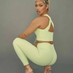 Creatures Of XIX Move It Ribbed Corset Crop - Appletini All Pole Wear