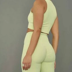 All Pole Wear Creatures Of XIX Move It Ribbed Corset Leggings - Appletini