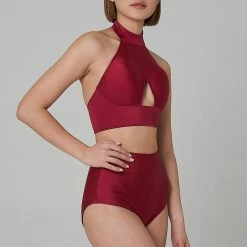 All Pole Wear Shark Polewear High Waist Shorts - Wine