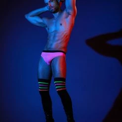 Rolling Alpha Reversible Unisex Briefs - Neon Pink/ Black All Pole Wear