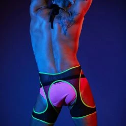 Rolling Peek-A-Boo Harness - Neon Plus Size Pole Wear