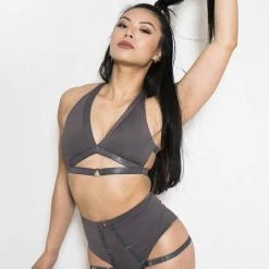 All Pole Wear Tatiana Activewear Tokio Top - Charcoal