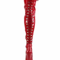 Shoes Pleaser USA Flamingo-3063 8inch Thigh High Pleaser Boots - Patent Red