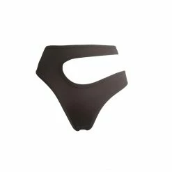 Hamade Activewear Asymmetric High Cut Bottoms - Dark Brown