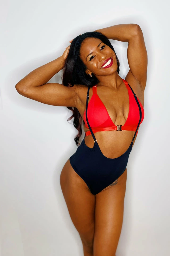 All Pole Wear Hamade Activewear High Waisted Sling Bottoms - Black