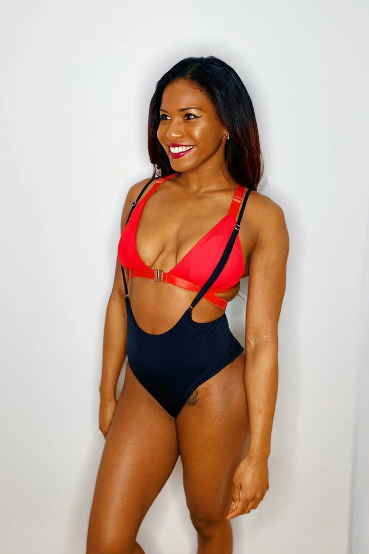 All Pole Wear Hamade Activewear High Waisted Sling Bottoms - Black