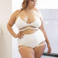 Lunalae Lure You High Waisted Garter Shorts - White All Pole Wear