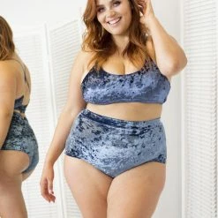 All Pole Wear Lunalae Delphine Top - Gunmetal Velvet